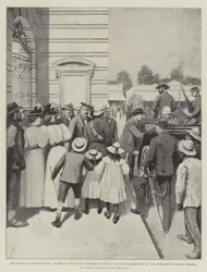 The Trouble in the Transvaal, Leaders of the Reform Committee escorted to Jail after Examination at the Government Buildings, Pretoria